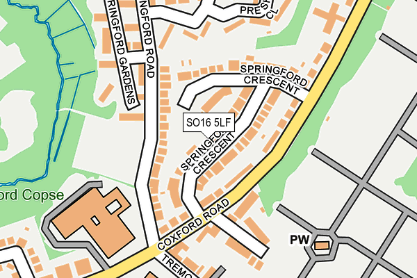 SO16 5LF map - OS OpenMap – Local (Ordnance Survey)