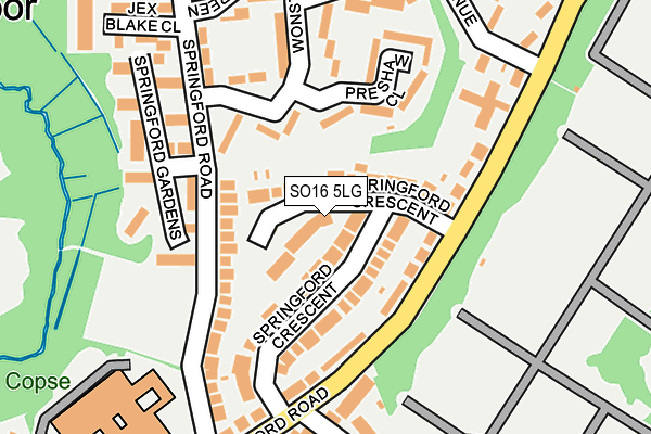 SO16 5LG map - OS OpenMap – Local (Ordnance Survey)