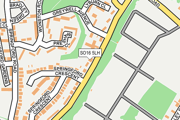 SO16 5LH map - OS OpenMap – Local (Ordnance Survey)