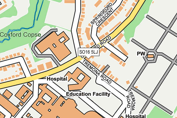 SO16 5LJ map - OS OpenMap – Local (Ordnance Survey)