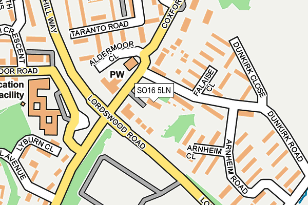 SO16 5LN map - OS OpenMap – Local (Ordnance Survey)