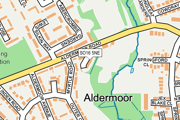 SO16 5NE map - OS OpenMap – Local (Ordnance Survey)