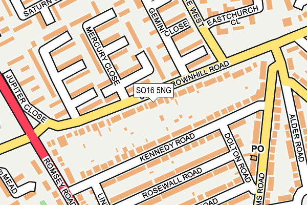 SO16 5NG map - OS OpenMap – Local (Ordnance Survey)