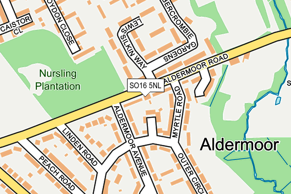 SO16 5NL map - OS OpenMap – Local (Ordnance Survey)