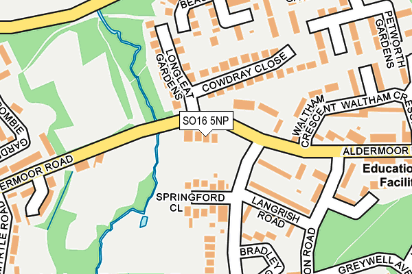 SO16 5NP map - OS OpenMap – Local (Ordnance Survey)
