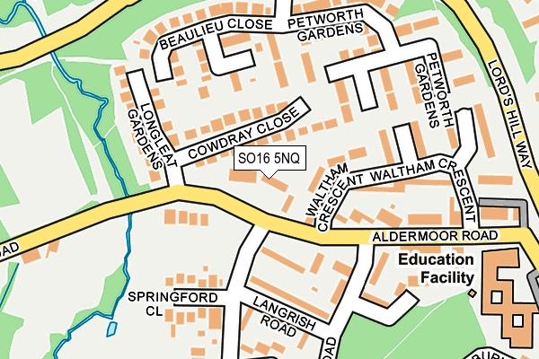 SO16 5NQ map - OS OpenMap – Local (Ordnance Survey)