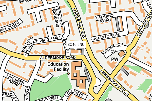 SO16 5NU map - OS OpenMap – Local (Ordnance Survey)