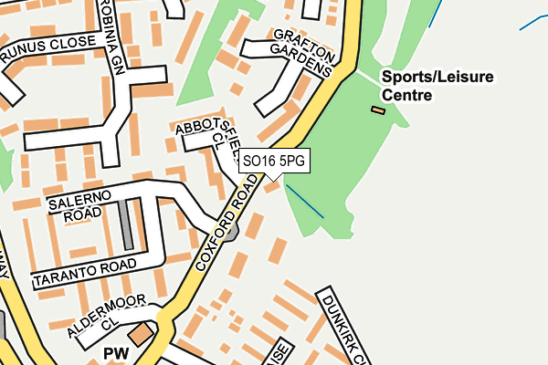 SO16 5PG map - OS OpenMap – Local (Ordnance Survey)
