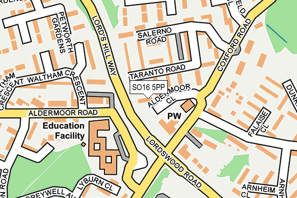 SO16 5PP map - OS OpenMap – Local (Ordnance Survey)