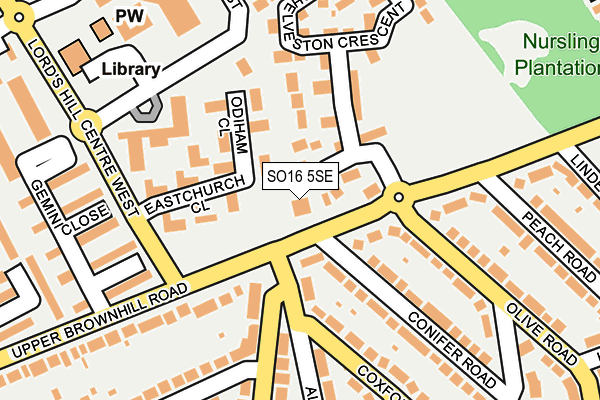 SO16 5SE map - OS OpenMap – Local (Ordnance Survey)