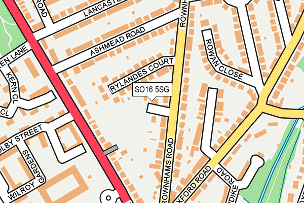 SO16 5SG map - OS OpenMap – Local (Ordnance Survey)