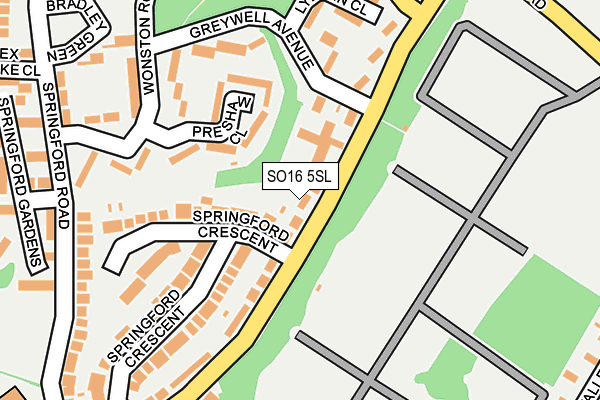 SO16 5SL map - OS OpenMap – Local (Ordnance Survey)