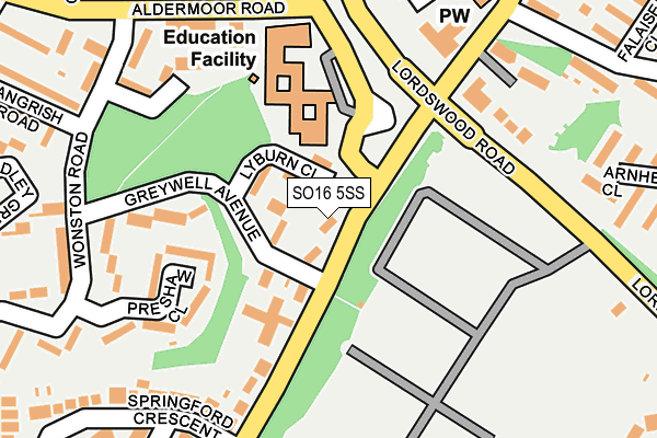 SO16 5SS map - OS OpenMap – Local (Ordnance Survey)