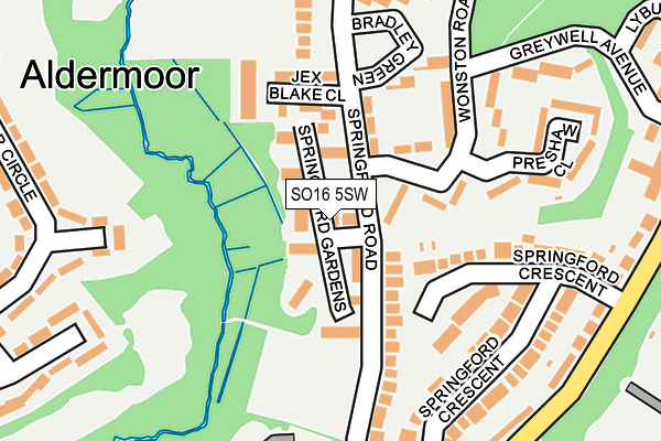 SO16 5SW map - OS OpenMap – Local (Ordnance Survey)