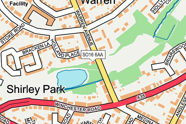 SO16 6AA map - OS OpenMap – Local (Ordnance Survey)