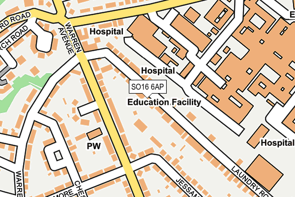 SO16 6AP map - OS OpenMap – Local (Ordnance Survey)