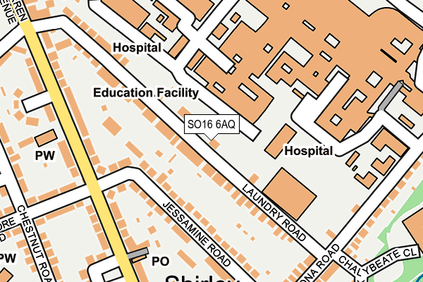 SO16 6AQ map - OS OpenMap – Local (Ordnance Survey)