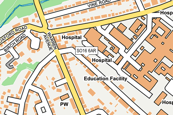 SO16 6AR map - OS OpenMap – Local (Ordnance Survey)