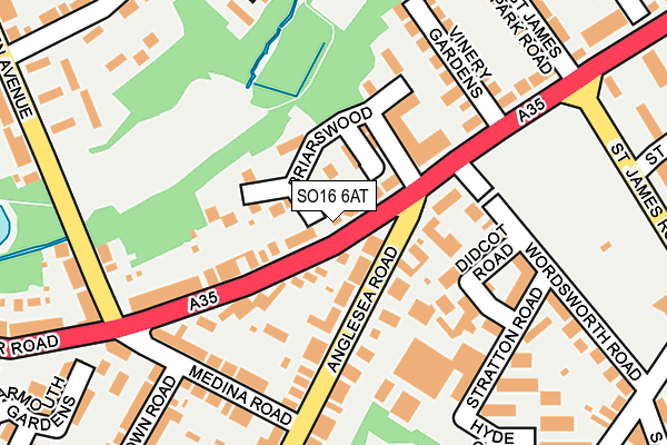 SO16 6AT map - OS OpenMap – Local (Ordnance Survey)