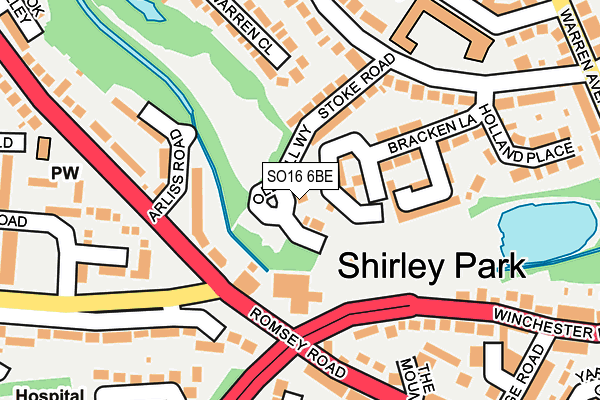 SO16 6BE map - OS OpenMap – Local (Ordnance Survey)