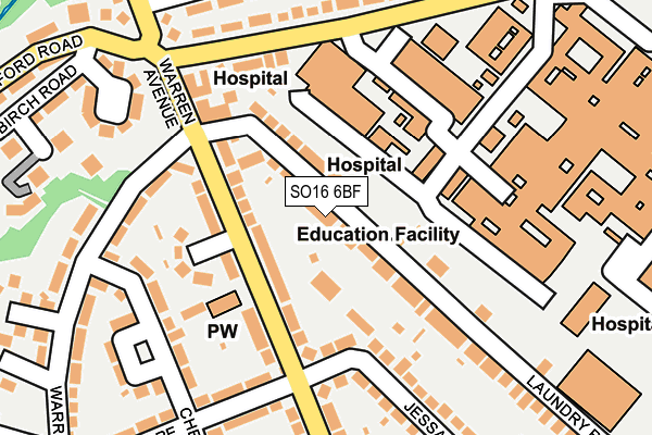 SO16 6BF map - OS OpenMap – Local (Ordnance Survey)