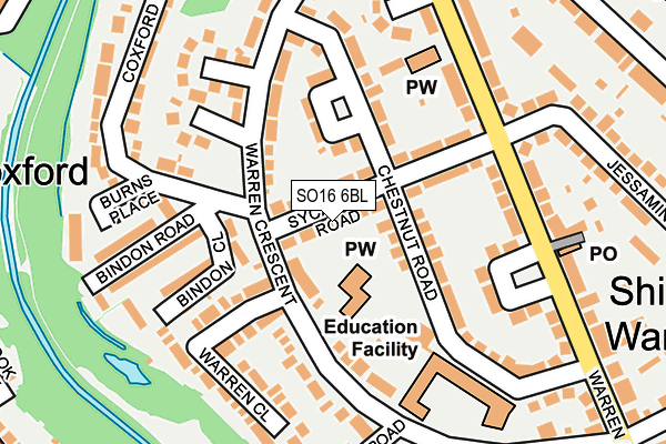 SO16 6BL map - OS OpenMap – Local (Ordnance Survey)