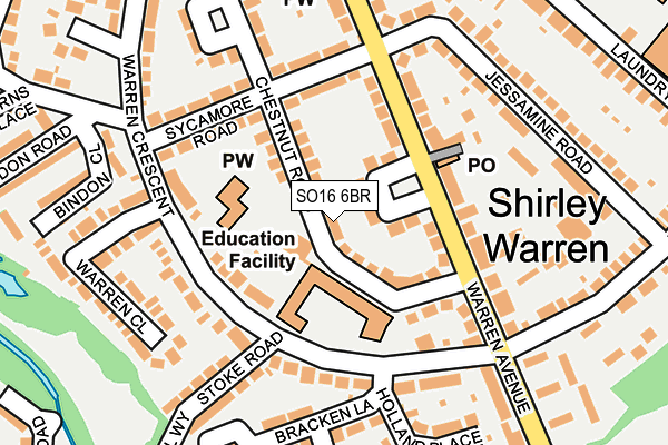 SO16 6BR map - OS OpenMap – Local (Ordnance Survey)