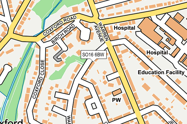 SO16 6BW map - OS OpenMap – Local (Ordnance Survey)