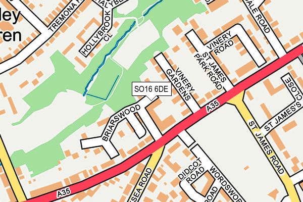 SO16 6DE map - OS OpenMap – Local (Ordnance Survey)