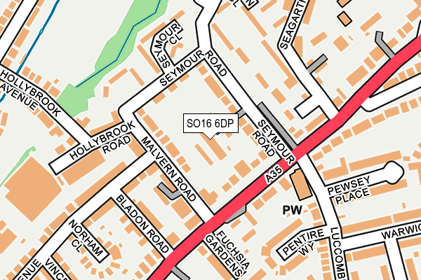 SO16 6DP map - OS OpenMap – Local (Ordnance Survey)