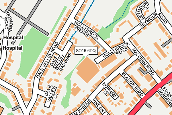 SO16 6DQ map - OS OpenMap – Local (Ordnance Survey)