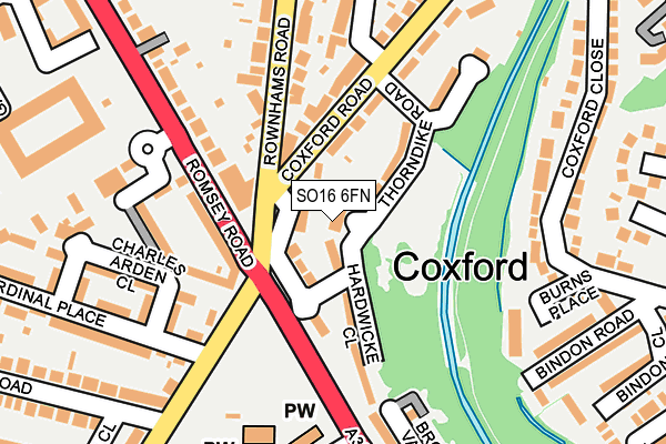 SO16 6FN map - OS OpenMap – Local (Ordnance Survey)