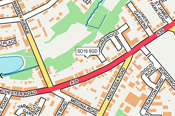 SO16 6GD map - OS OpenMap – Local (Ordnance Survey)