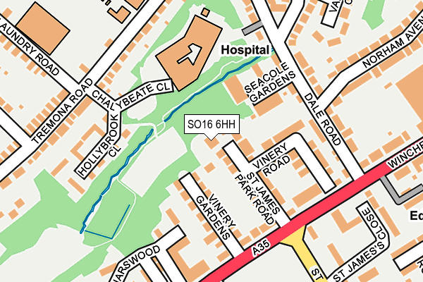 SO16 6HH map - OS OpenMap – Local (Ordnance Survey)