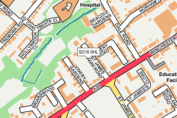 SO16 6HL map - OS OpenMap – Local (Ordnance Survey)