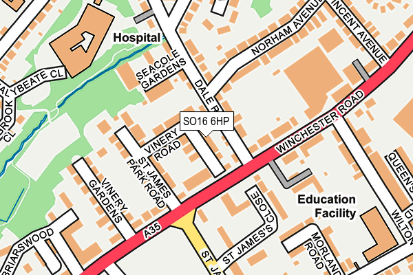 SO16 6HP map - OS OpenMap – Local (Ordnance Survey)