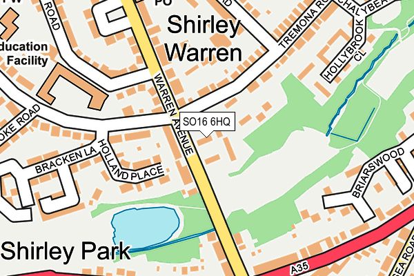 SO16 6HQ map - OS OpenMap – Local (Ordnance Survey)