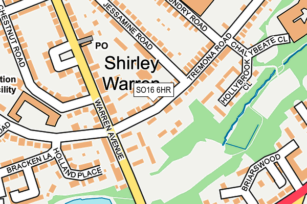 SO16 6HR map - OS OpenMap – Local (Ordnance Survey)