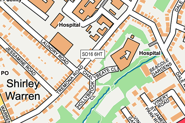 SO16 6HT map - OS OpenMap – Local (Ordnance Survey)