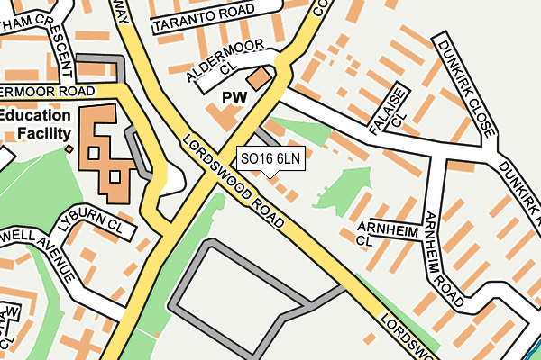 SO16 6LN map - OS OpenMap – Local (Ordnance Survey)