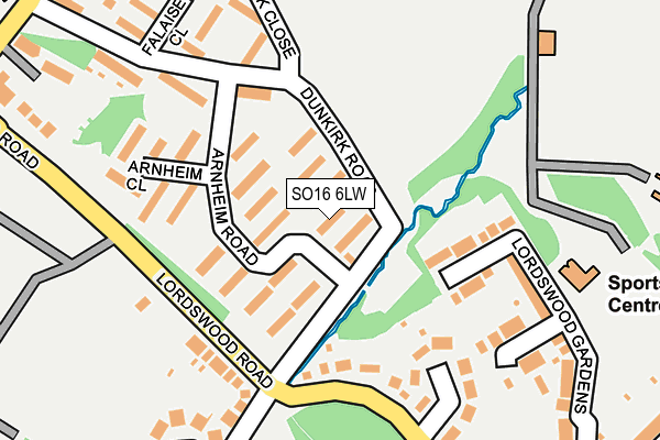 SO16 6LW map - OS OpenMap – Local (Ordnance Survey)