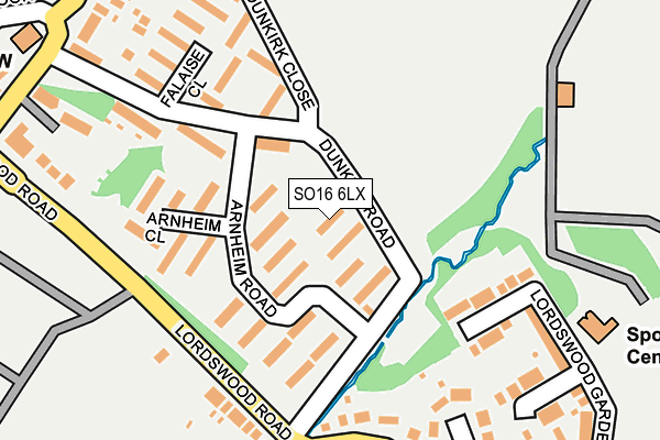 SO16 6LX map - OS OpenMap – Local (Ordnance Survey)