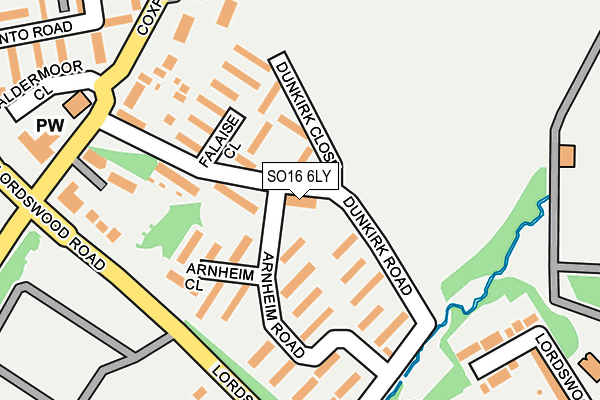 SO16 6LY map - OS OpenMap – Local (Ordnance Survey)