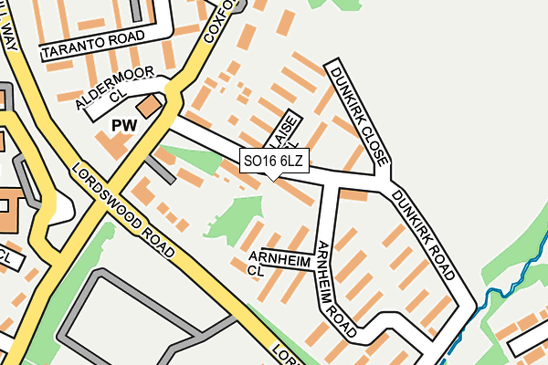 SO16 6LZ map - OS OpenMap – Local (Ordnance Survey)