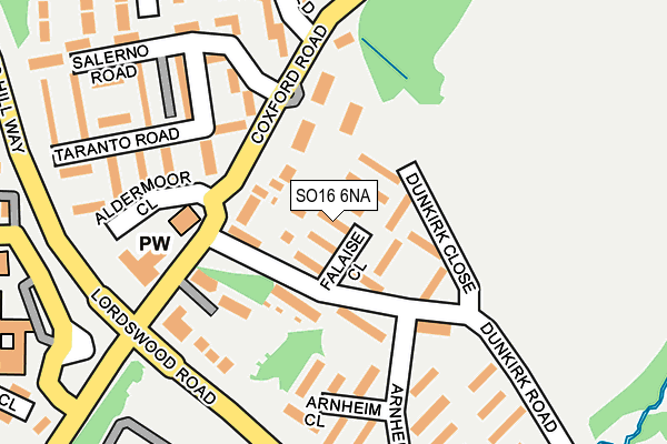 SO16 6NA map - OS OpenMap – Local (Ordnance Survey)