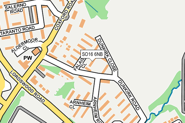 SO16 6NB map - OS OpenMap – Local (Ordnance Survey)