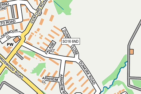 SO16 6ND map - OS OpenMap – Local (Ordnance Survey)