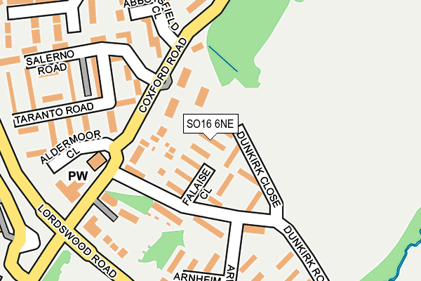 SO16 6NE map - OS OpenMap – Local (Ordnance Survey)