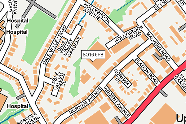 SO16 6PB map - OS OpenMap – Local (Ordnance Survey)