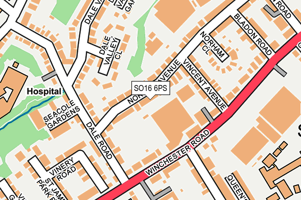 SO16 6PS map - OS OpenMap – Local (Ordnance Survey)